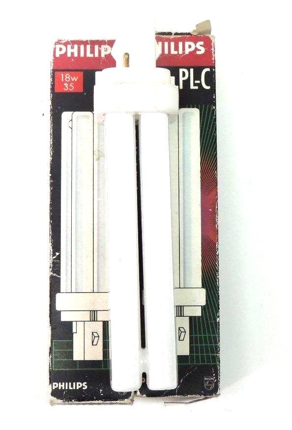 Used LOT OF 2 NIB PHILIPS PL-C 18W/35 FLOURESCENT LAMP BULBS PLC