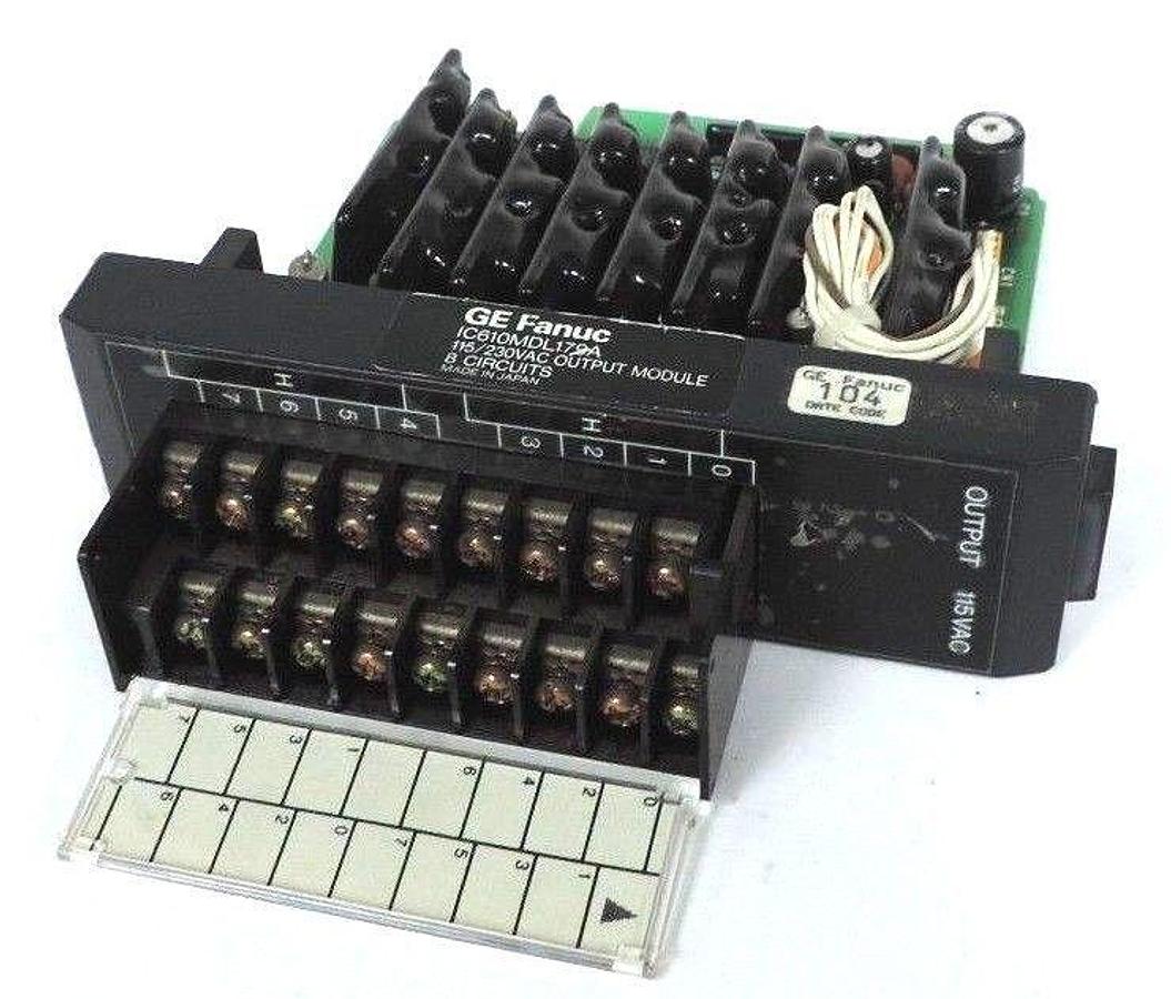 Used GE FANUC IC610MDL179A OUPUT MODULE 115/230VAC 8 CIRCUITS