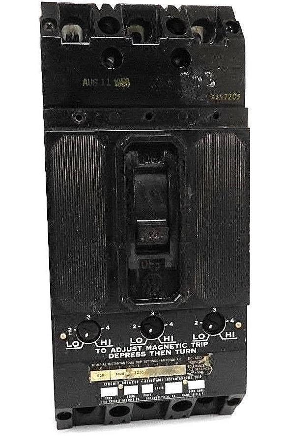 Used ITE SIEMENS ET4067 CIRCUIT BREAKER 100AMP, 3POLE, 600VAC W/MAG TRIP