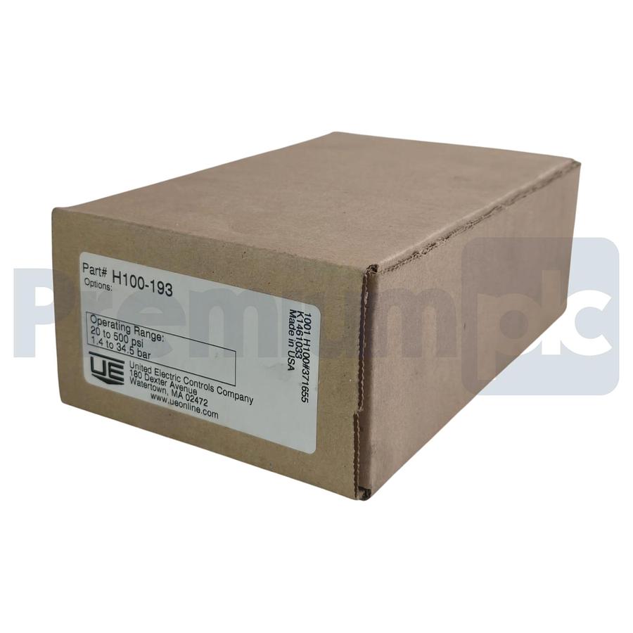 UE United Electric H100-193 Pressure Switch 20-500 psi 15A 480V NSMP