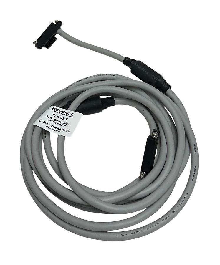 Used KEYENCE SL-VS3 / SLVS3 LIGHT CURTAIN SERIAL CONN CABLES SL-VS3-T / SL-VS3-R NSMP