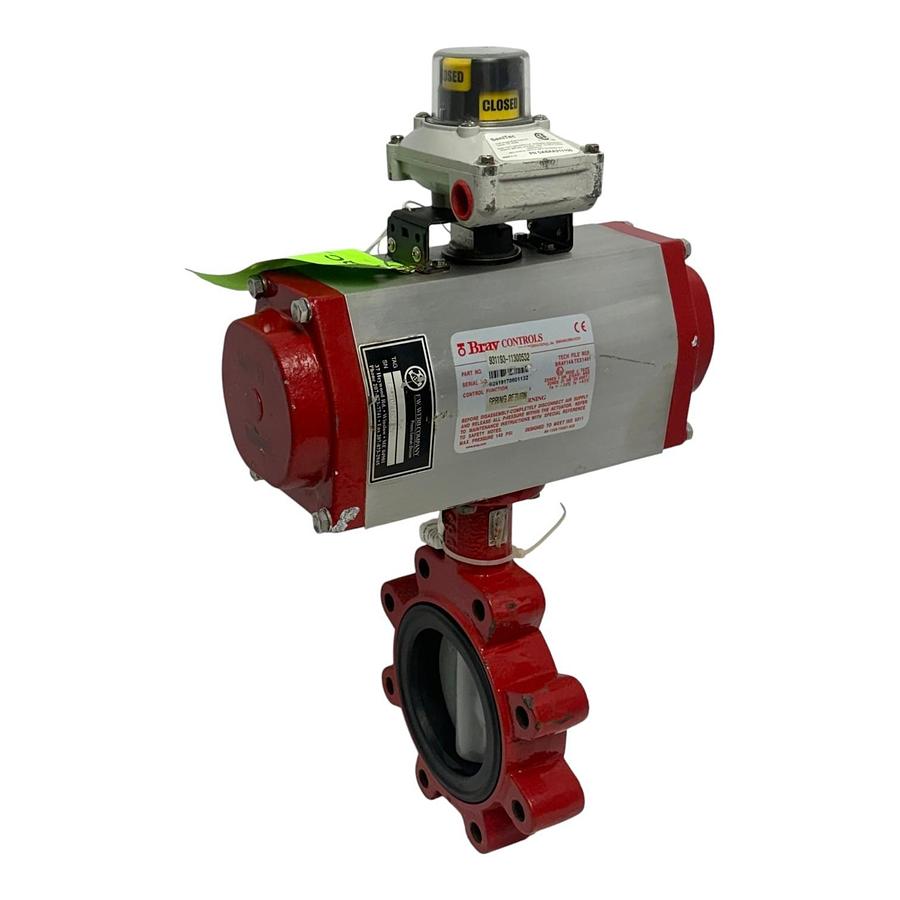 Used Bray 4" Butterfly Valve Series 31 Actuator 931193-11300522 SeniTec Limit Switch