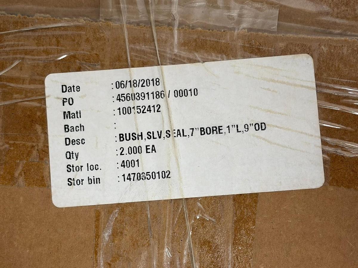 Used Industrial Bronze Split Sleeve Bushing Seal Ring 7" Bore 9" OD 100152412 New NOS