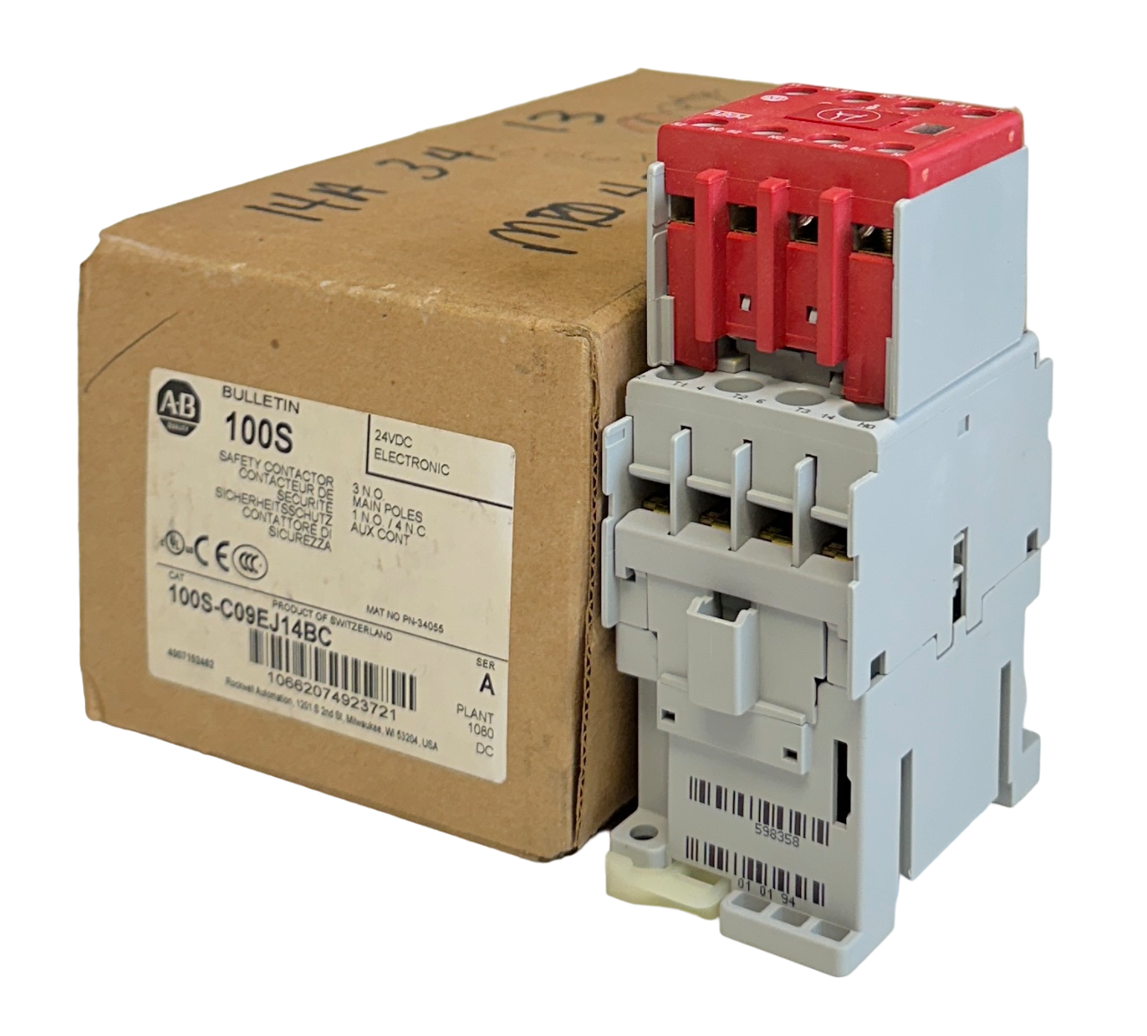 Used NEW ALLEN BRADLEY 100S-C09EJ14BC /A BULLETIN 100S SAFETY CONTACTOR 24VDC NSMP