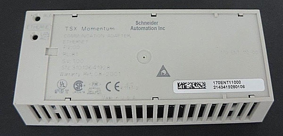 Used SCHNEIDER MODICON 170ENT11000 COMMUNICATION ADAPTER PV: 00, RL: 81, SV: 1.00
