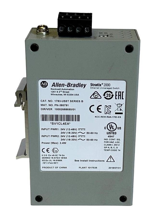 Used NEW ALLEN BRADLEY 1783-US5T /B Stratix 2000 5-PORT UNMANAGED EtherNet SWITCH 24V
