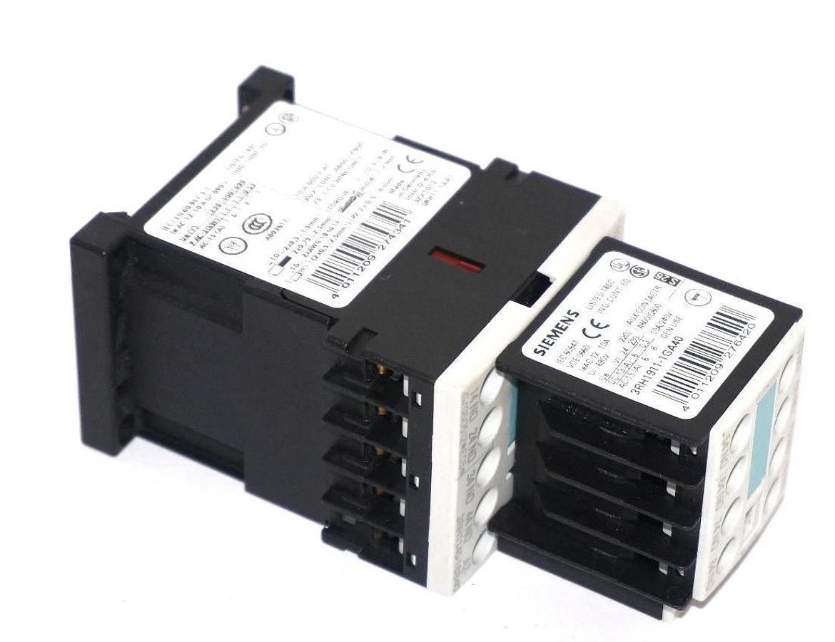 Used SIEMENS 3RH1140-1BB40 CONTACTOR W/3RH1911-1GA40 AND W/ 3RT1916-1BB00