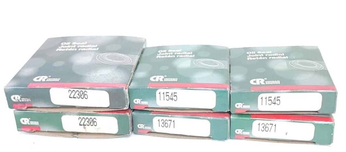 Used LOT OF 6 NIB CHICAGO RAWHIDE OIL SEALS 22306, 11545, 13671