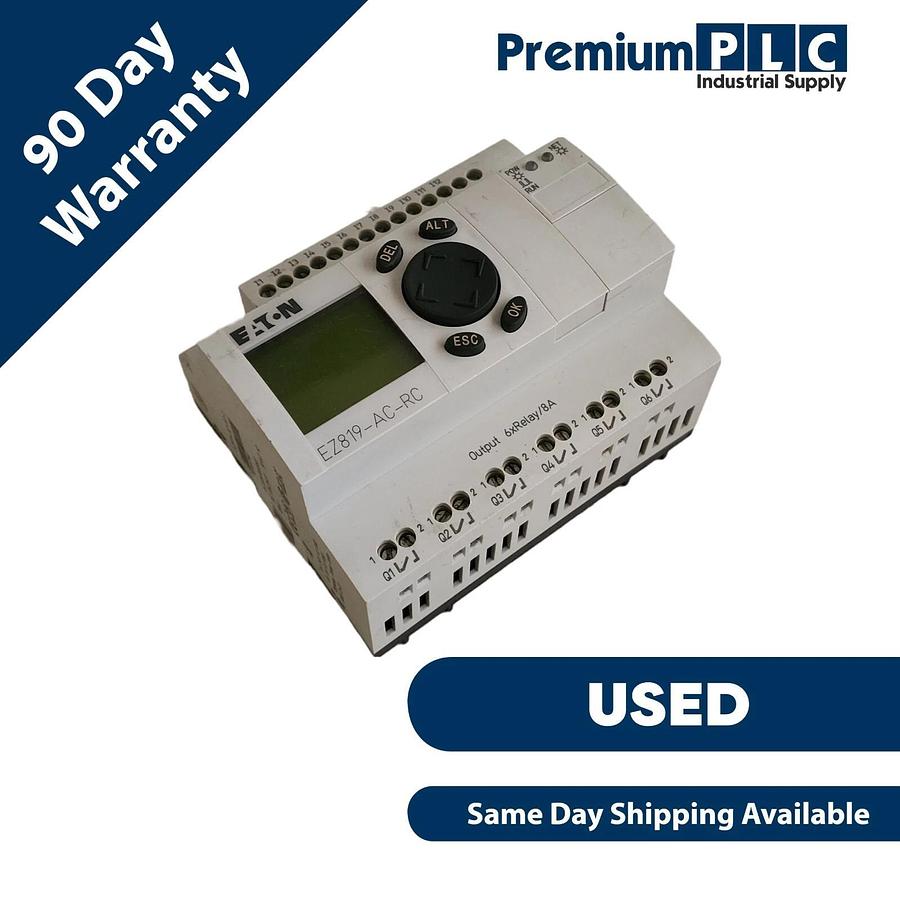 Used USED EATON EASY819-AC-RC / EZ819-AC-RC-2 LEGACY EASY PROGRAMMABLE RELAY