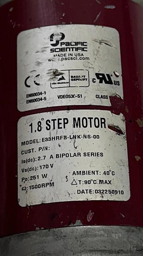Used PACIFIC SCIENTIFIC E33HRFB-LNK-NS-00 / E33HRFBLNKNS00 STEP MOTOR BIPOLAR USNP