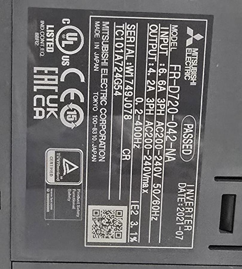 Used Mitsubishi FR-D720-042-NA FREQROL-D700 VFD/VSD Inverter 3-Ph 200-240V 1HP NSMP