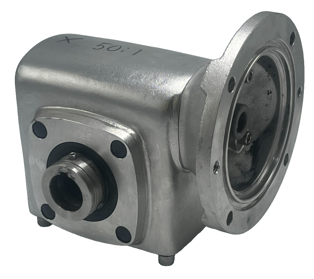 Used BOSTON GEAR SSHF721-50K-B5-HS1-P20 Stainless Steel Worm Gear Reducer 50:1 Ratio