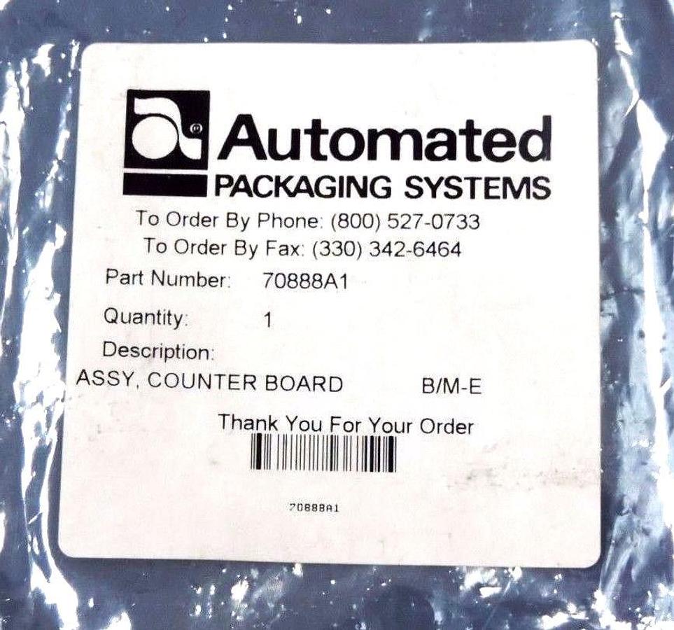Used NEW AUTOMATED PACKAGING SYSTEMS 70888A1 COUNTER BOARD B/M-E
