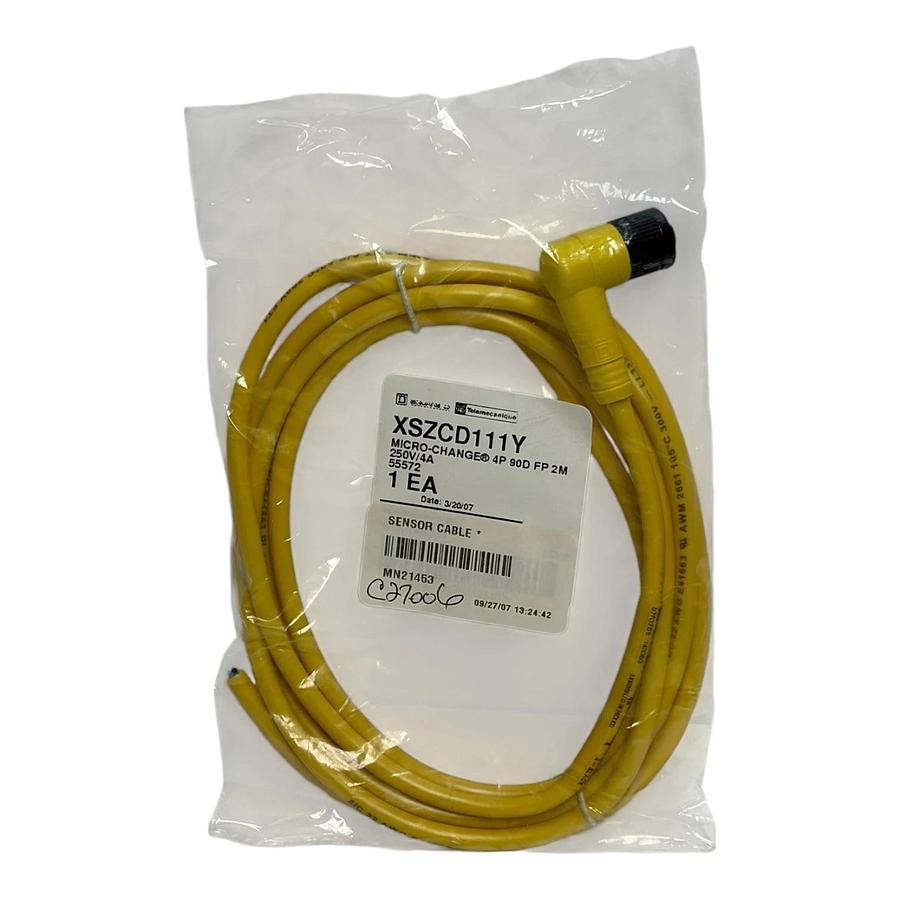 Used LOT OF 2 NEW Telemecanique XSZCD111Y Micro-Change 4-Pin 90° Sensor Cables 2M