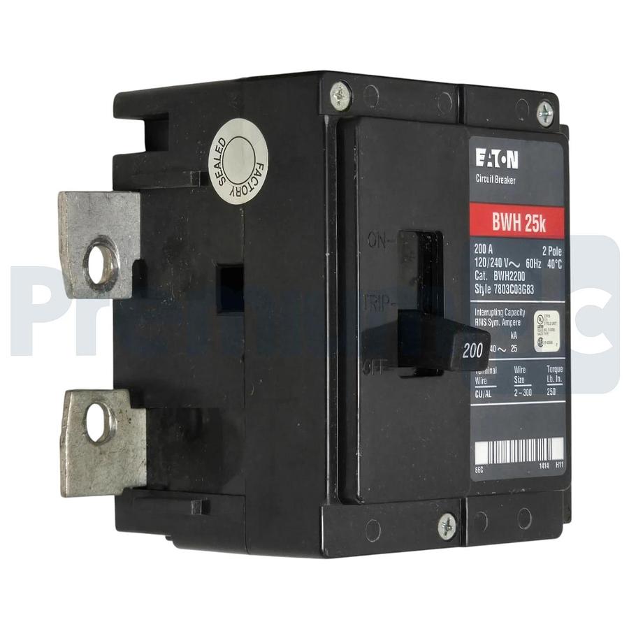 Eaton Cutler-Hammer BWH2200 BR Main Circuit Breaker 200A 2P 120/240V 25kA NSNP 786676460606
