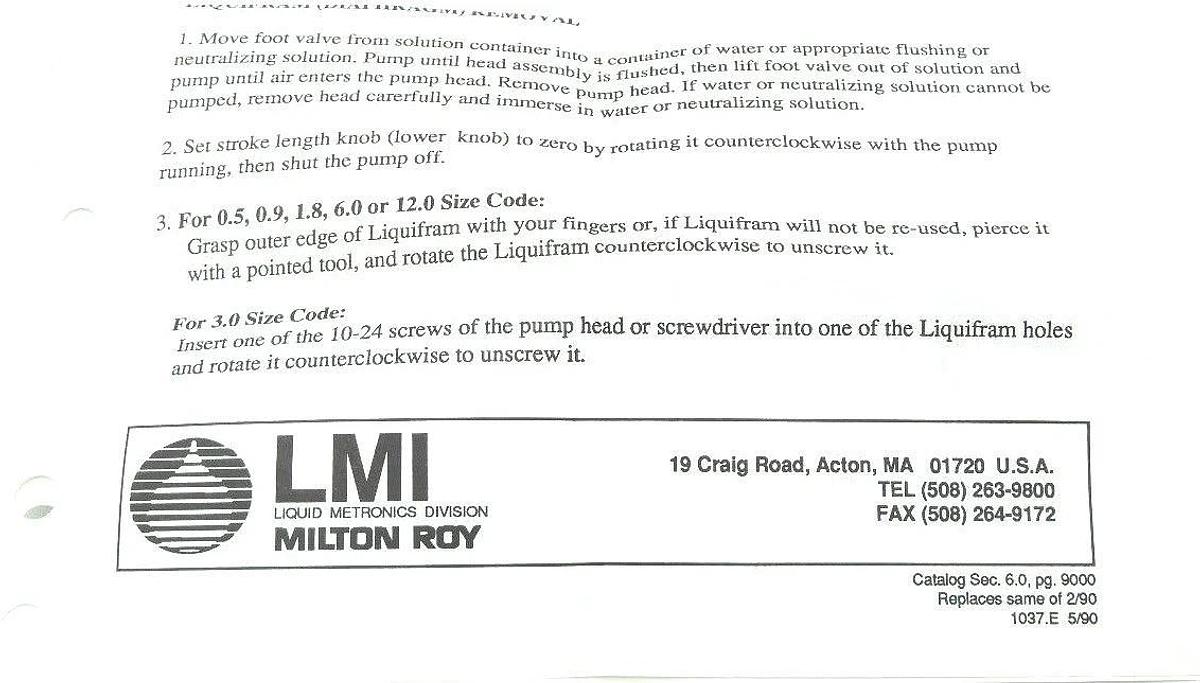 Used LOT OF 3 NEW LMI LUQUID METRONICS 27889 LIQUIFRAMS