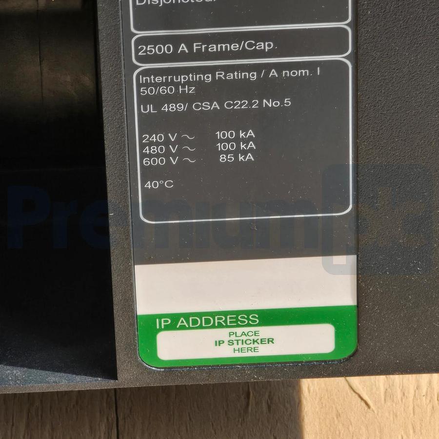 Square D Schneider MTZ2-25H MicroLogic 6.0Xi Masterpact Circuit Breaker 2500A 4P