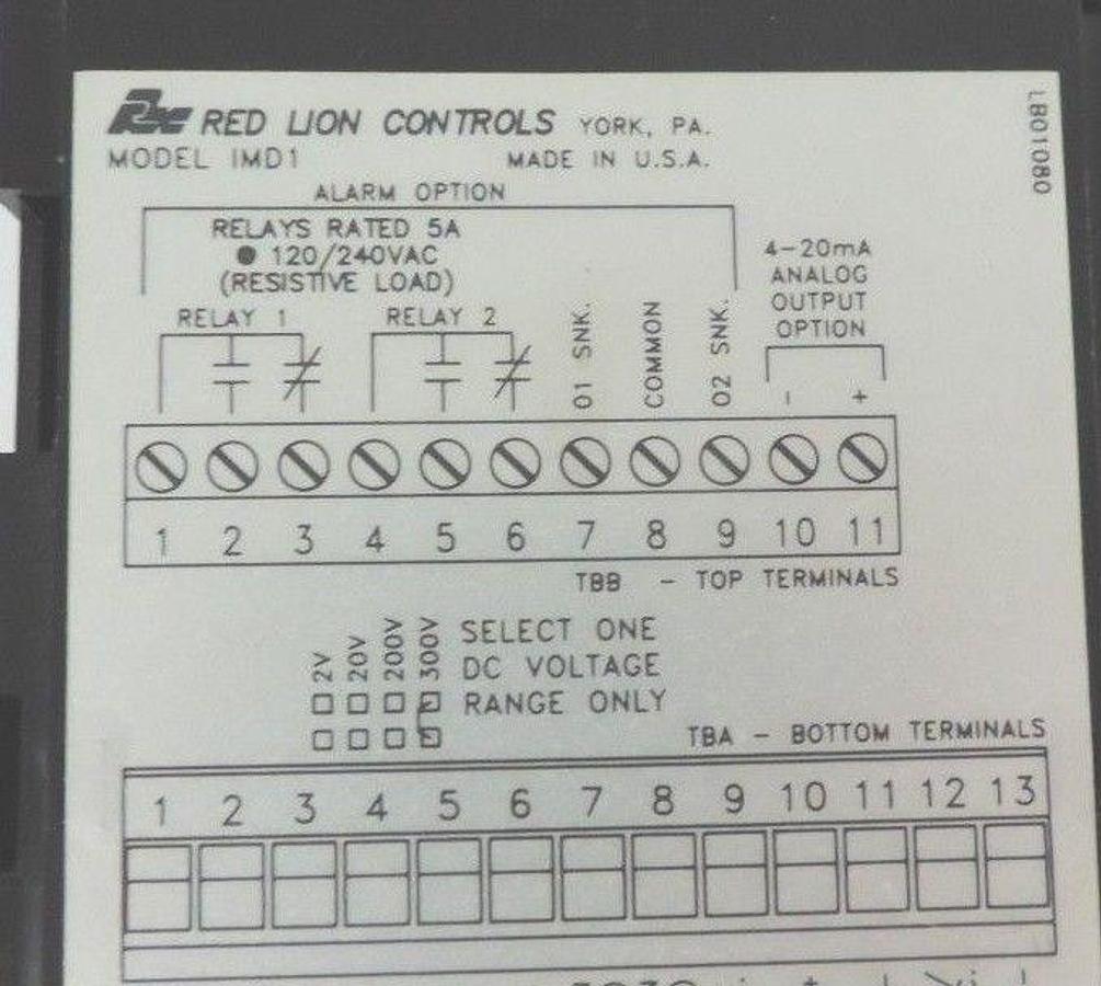 Used RED LION CONTROLS IMD1 DIGITAL CONTROLLER IMD10000