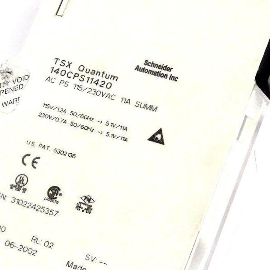 Used SCHNEIDER AUTOMATION 140CPS11420 TSX QUANTUM POWER SUPPLY MODULE