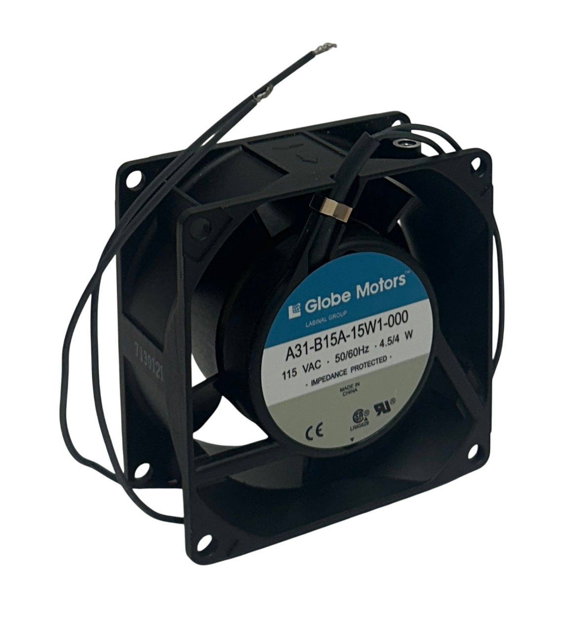 Used GLOBE MOTORS A31-B15A-15W1-000 / A31B15A15W1000 AC AXIAL FAN 115VAC SQUARE NSNP