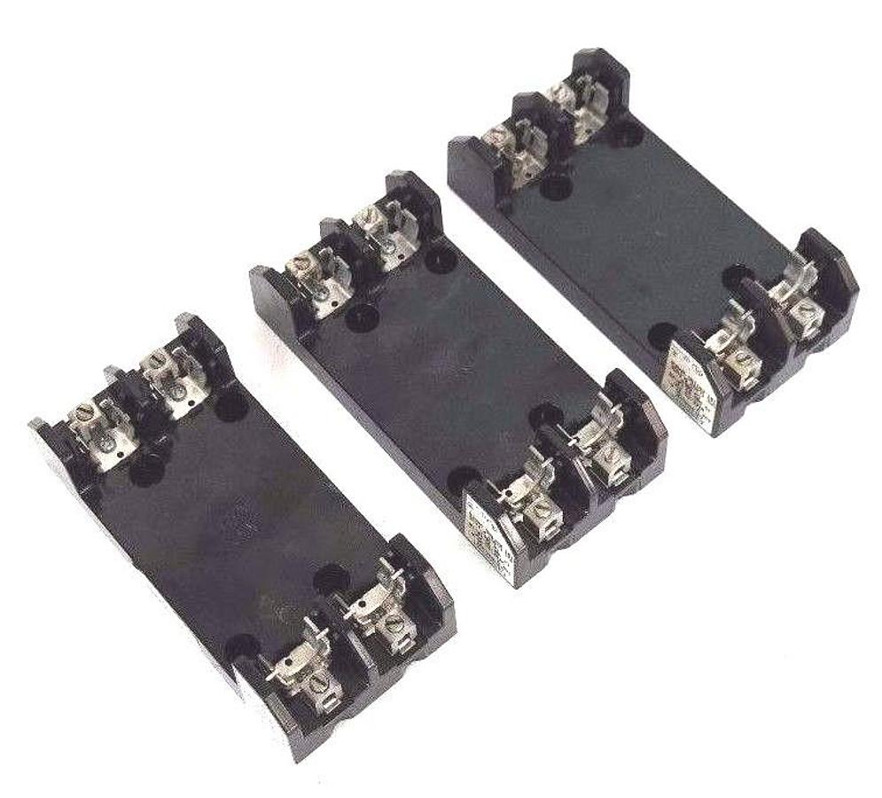 Used LOT OF 3 MARATHON 6R30A2B FUSE BLOCK HOLDERS 600V, 30A