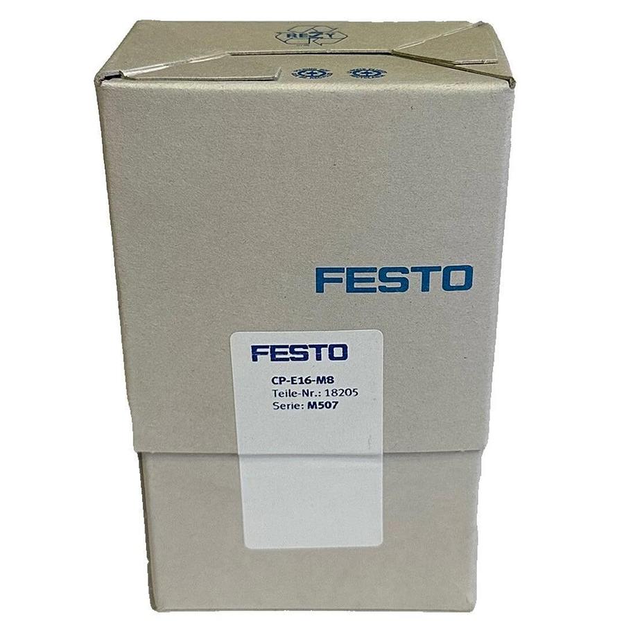 Used NEW SEALED FESTO CP-E16-M8 / CPE16M8 INPUT MODULE 16-INPUTS 24Vdc 18205 M507