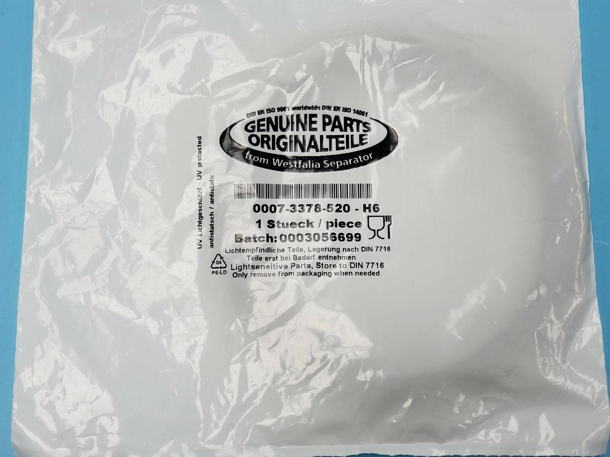 Used NEW GEA WESTFALIA SEPARATOR 0007-3378-520-H6 SEAL O-RING