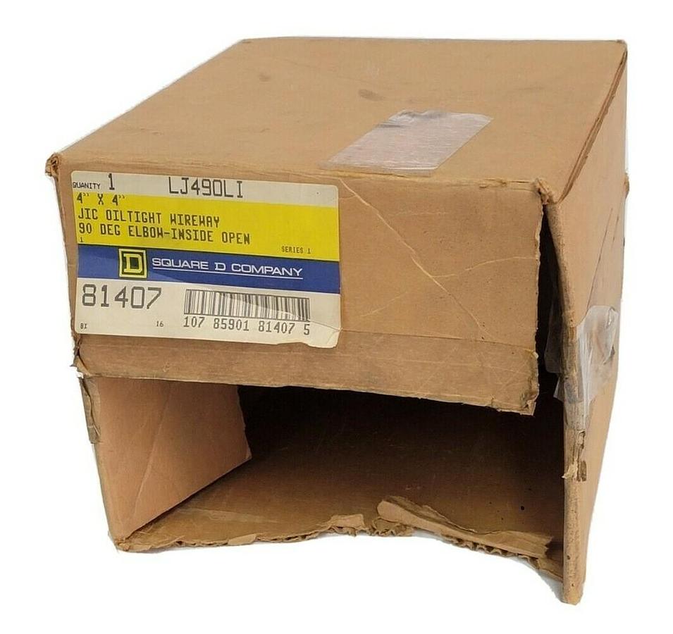 Used NEW SQUARE D LJ490LI JIC OILTIGHT WIREWAY 90 DEG. ELBOW 4''X4'' SER. 1