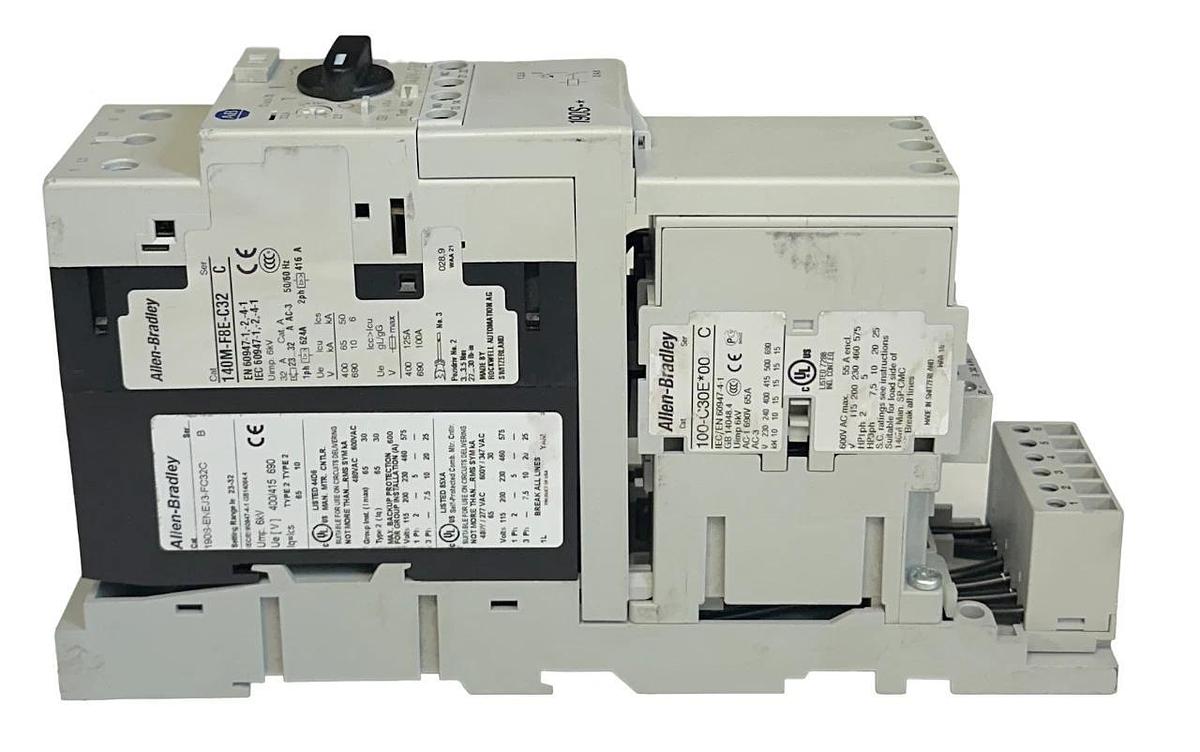 Used ALLEN BRADLEY 190S-ENEJ3-FC32C /B COMPACT COMB STARTER W/ BREAKER 23-32A USNP