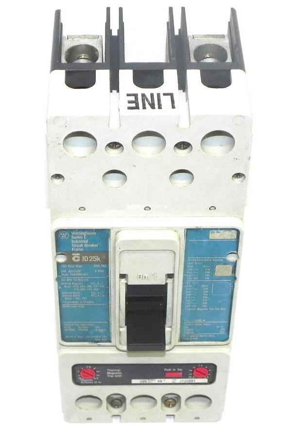 Used WESTINGHOUSE JD2250 INDUSTRIAL CIRCUIT BREAKER STYLE NO. 1491D81G02