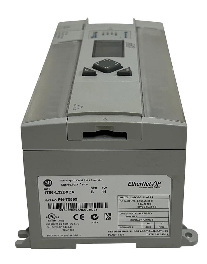 Used ALLEN BRADLEY 1766-L32BXBA /B MicroLogix 1400 32-PT CONTROLLER 12-24VDC USNP