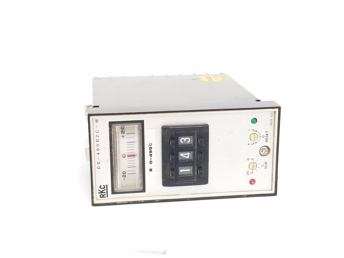 Used RKC DB-480B2C-M TEMPERATURE CONTROLLER 0-499 DEG. C, 110-220V, DB480B2CM
