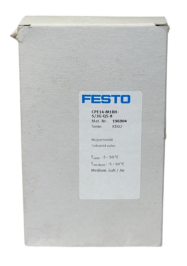 FESTO CPE14-M1BH-5/3G-QS-8 / 196904 PNEUMATIC SOLENOID VALVE 24VDC 1.28W NSMP