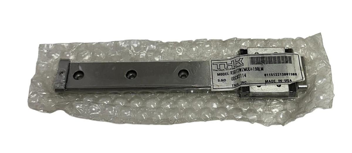 Used THK RSR12WZMUU+190LM / RSR12WZMUU / 190LM LINEAR SLIDE & RAIL OEM NSFS