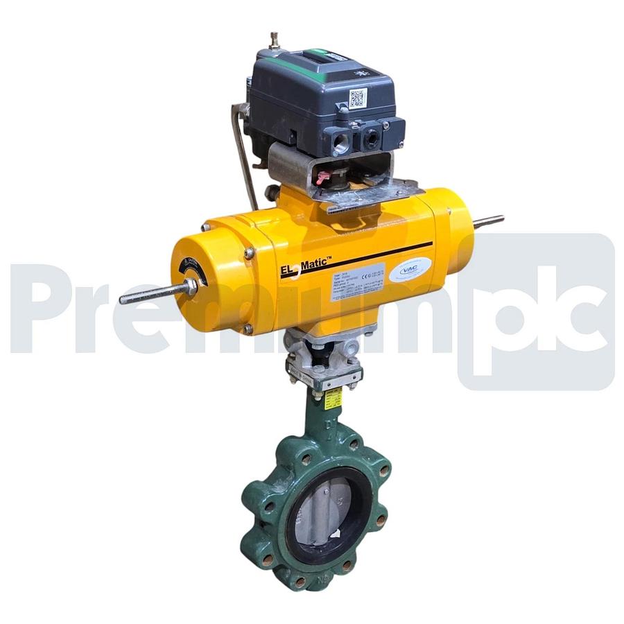 Fisher El-O-Matic 4" Butterfly Valve Assy w/DVC2000 Positioner & F0200U Actuator