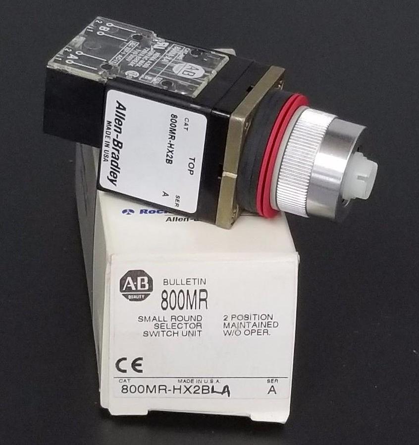 Used NIB ALLEN BRADLEY 800MR-HX2BLA SMALL ROUND SELECTOR SWITCH UNIT SER. A