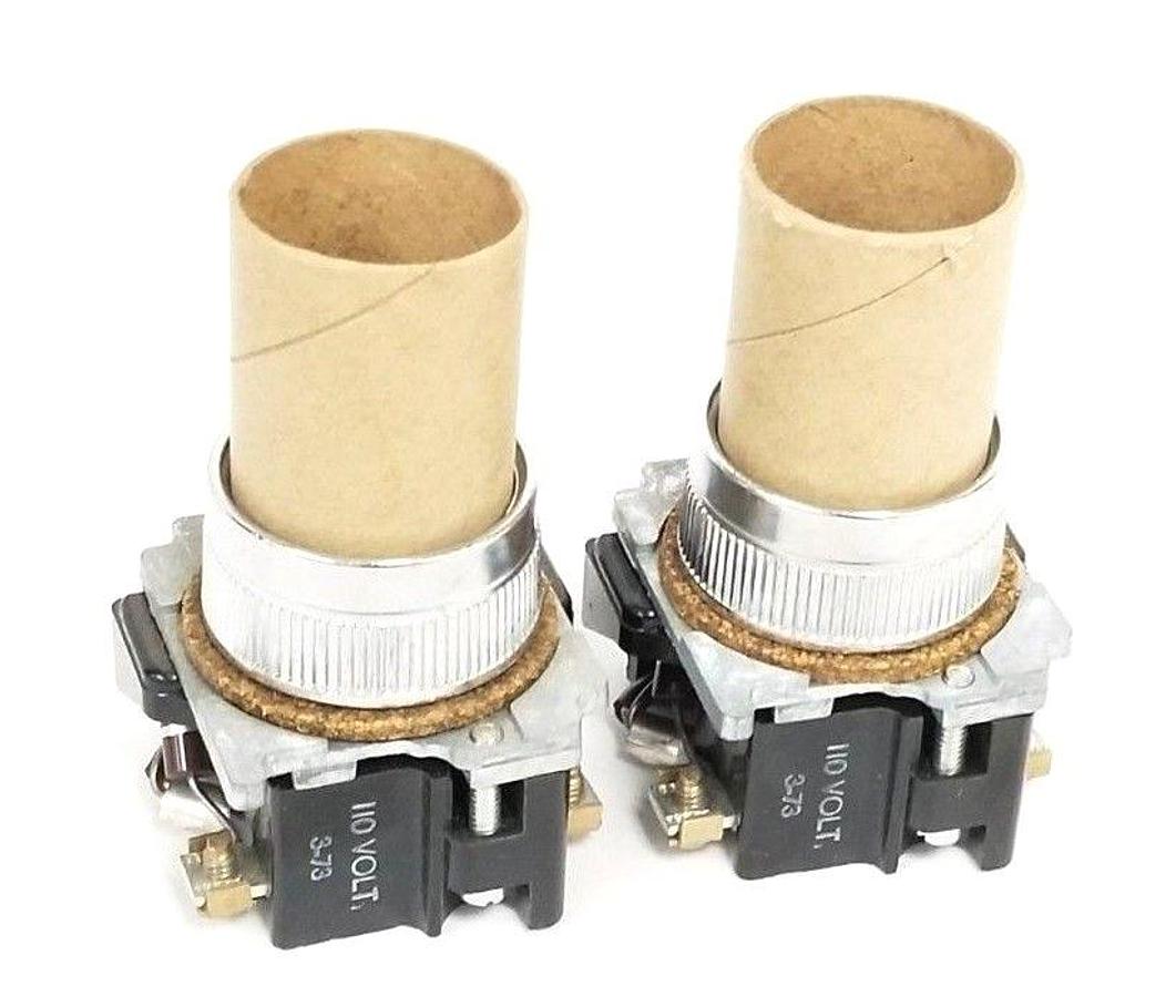 LOT OF 2 NEW CUTLER-HAMMER 10250T CONTACTS W/ INDICATOR LAMPS, 110V