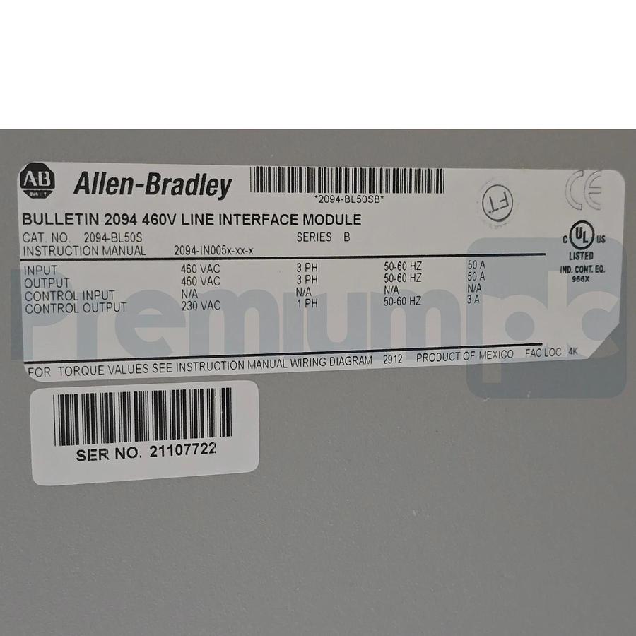 Used Open Pre-Owned Allen Bradley 2094-BL50S /B Kinetix 6000 Line Interface Module