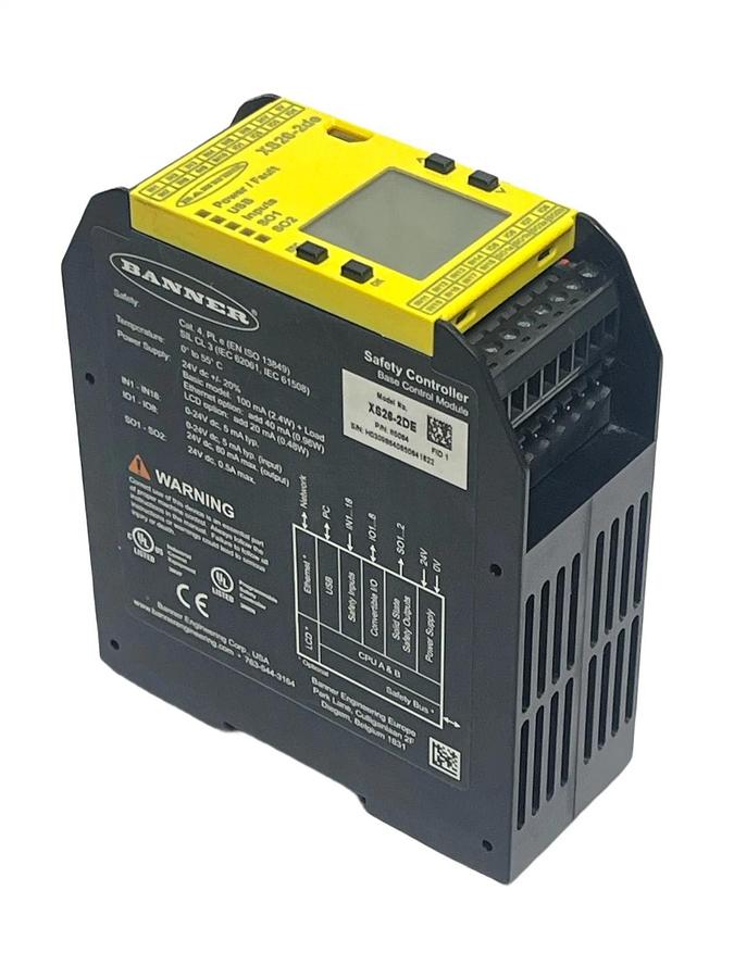 Used Banner XS26-2DE Safety Controller Base Module Dual Ethernet Expandable