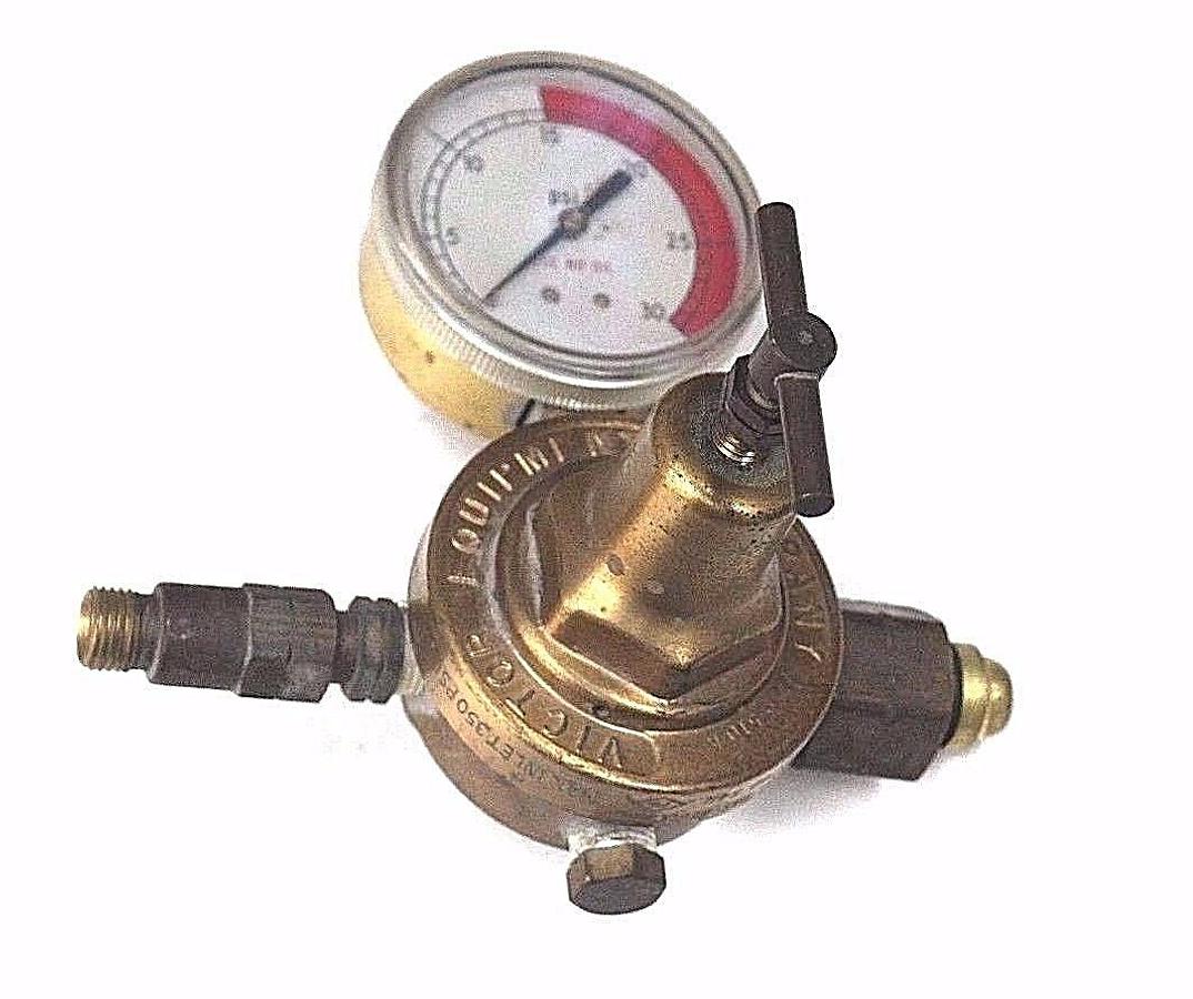 Used VICTOR EQUIPMENT S510A COMPRESSED GAS REGULATOR 304161, 350PSI W/ GAUGE