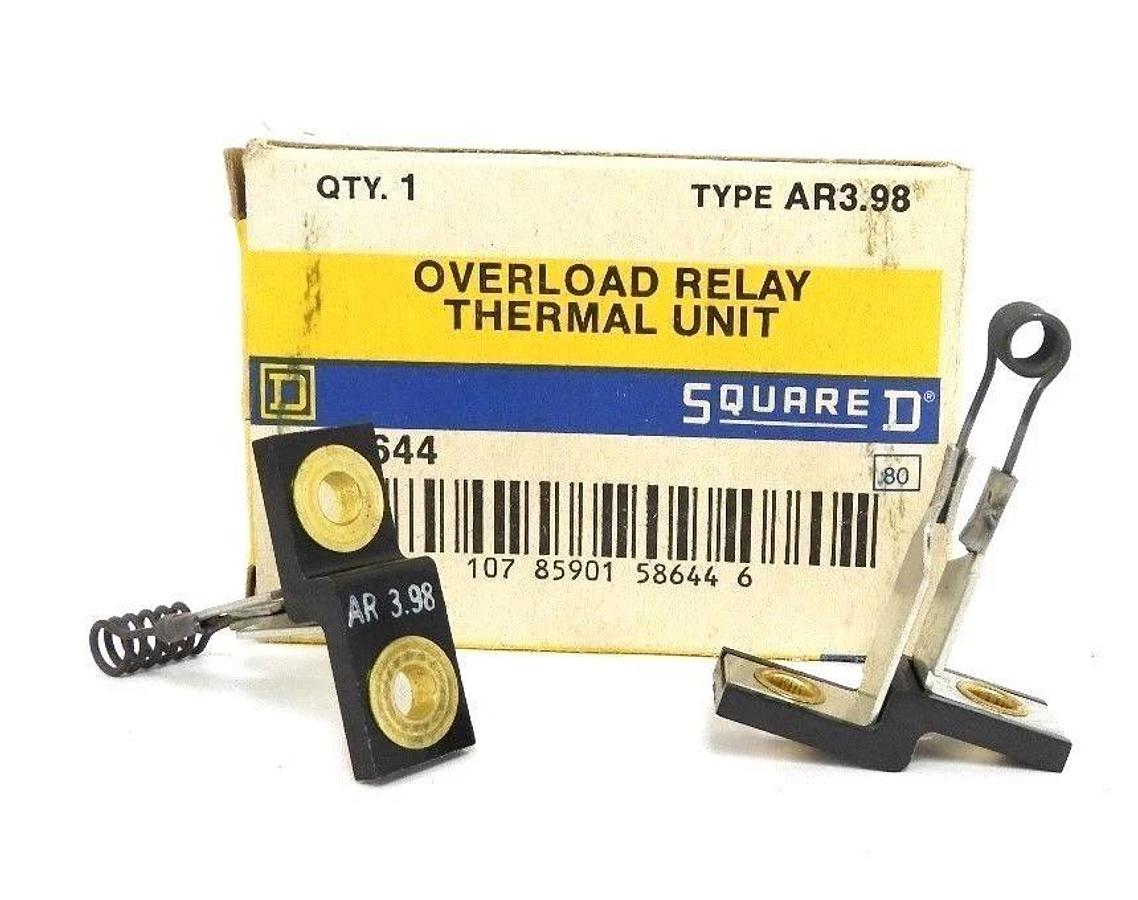 Used LOT OF 2 NIB SQUARE D AR3.98 THERMAL OVERLOAD RELAYS AR398