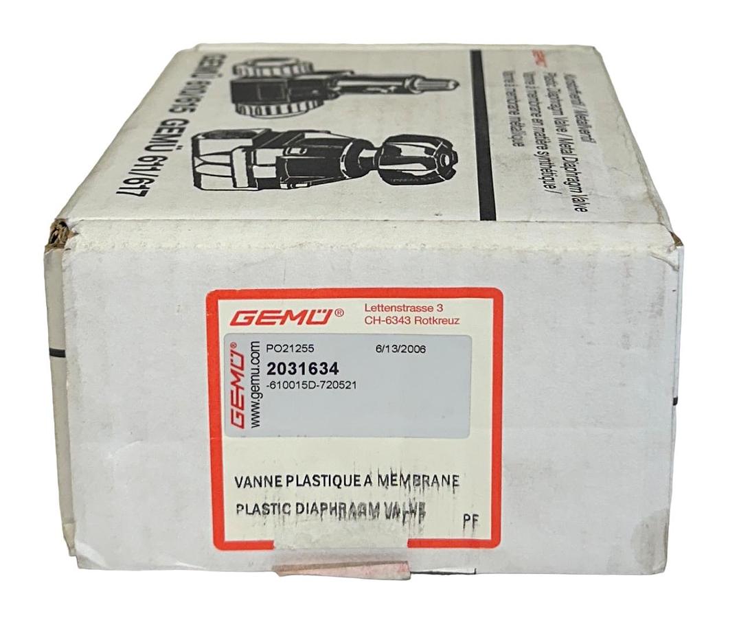 Used GEMU 2031634 / 610 15 D 72052-1 / 61015D720521 PLASTIC DIAPHRAGM VALVE NSMP