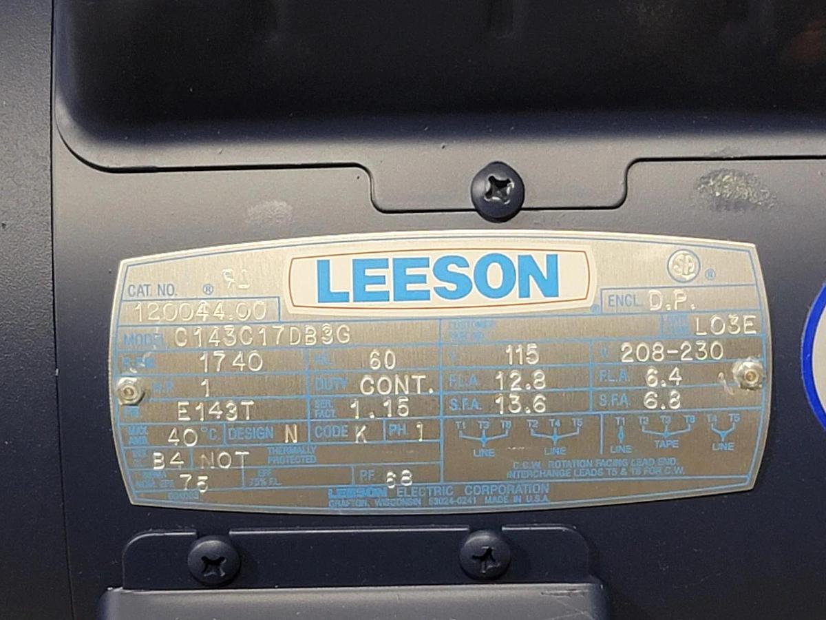 Used NEW LEESON 120044.00 1HP SINGLE PHASE AIR COMPRESSOR MOTOR 60Hz 12004400