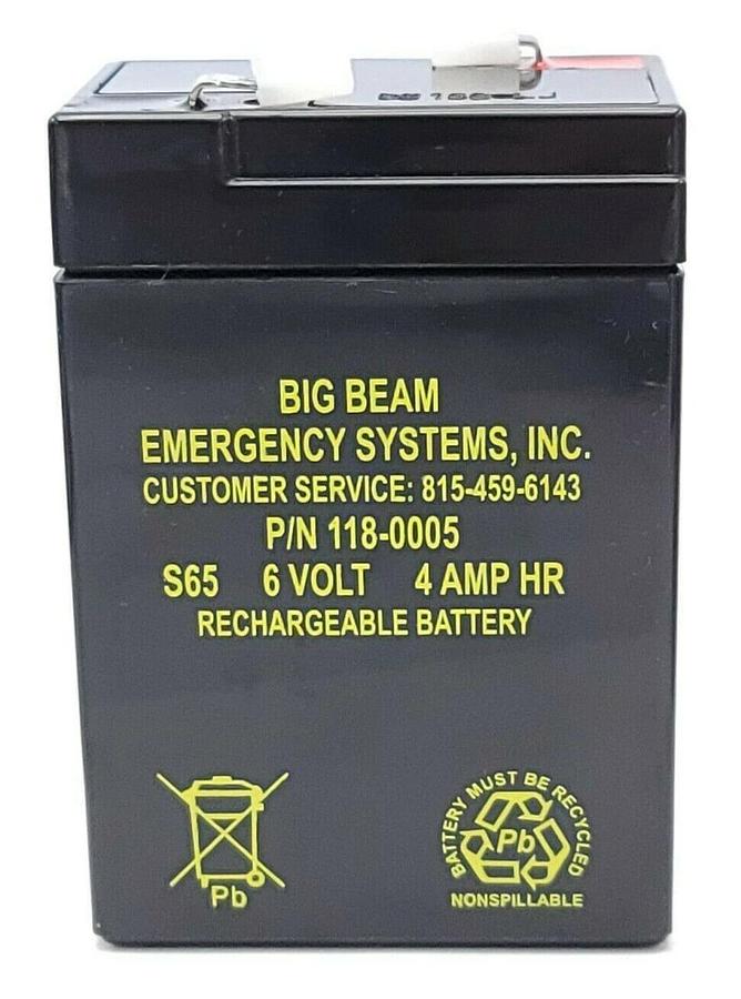 Used LOT OF 5 NEW BIG BEAM EMERGENCY SYSTEMS INC. 118-0005 RECHARGEABLE BATTERIES