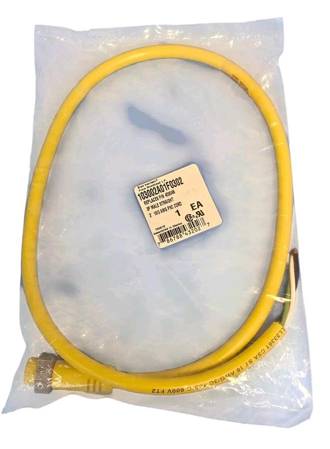 Used NEW BRAD HARRISON 103002A01F0302 CORDSET 3P MALE STRAIGHT