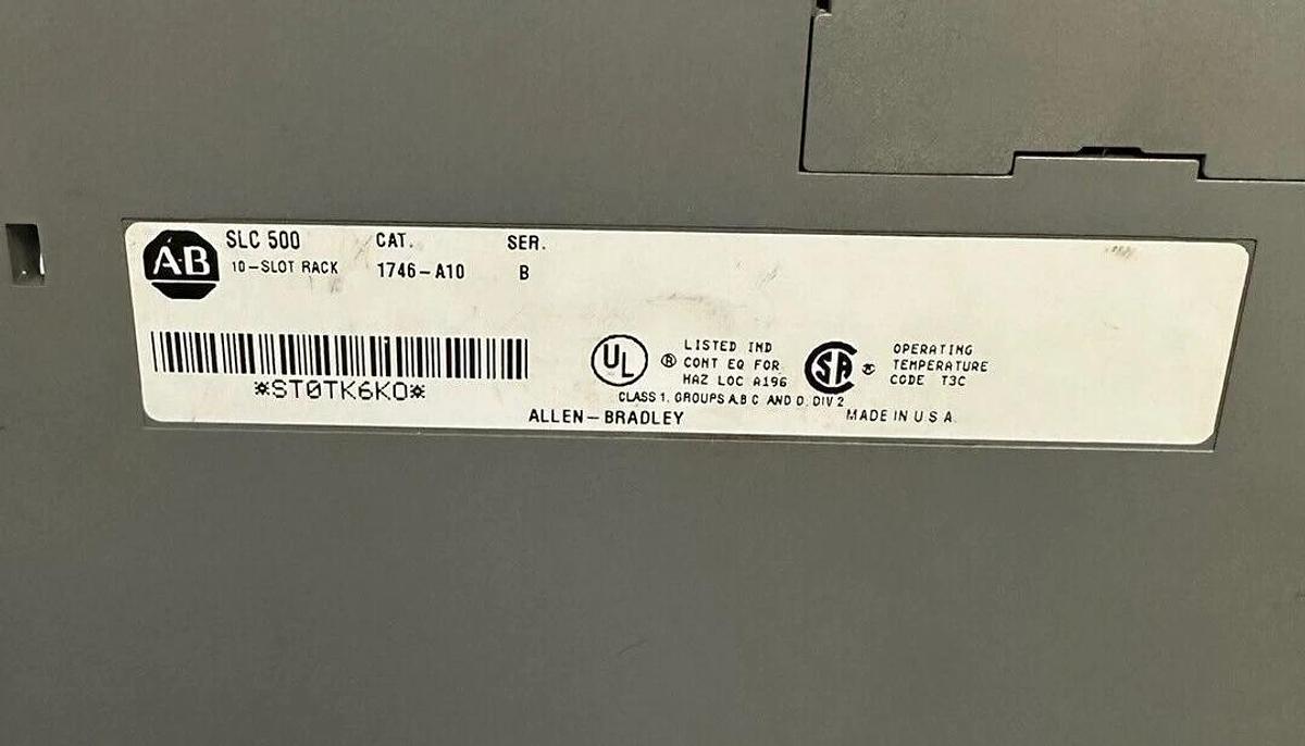 Used ALLEN BRADLEY 1746-A10 /B SLC 500 10-SLOT RACK 1746A10