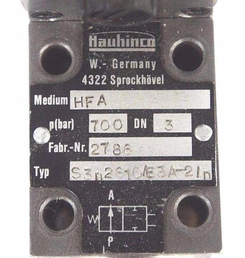 Refurbished REPAIRED HAUHINCO S3N2610/E3A-2IN SOLENOID VALVE MEDIUM HFA, FABR. NR. 2786