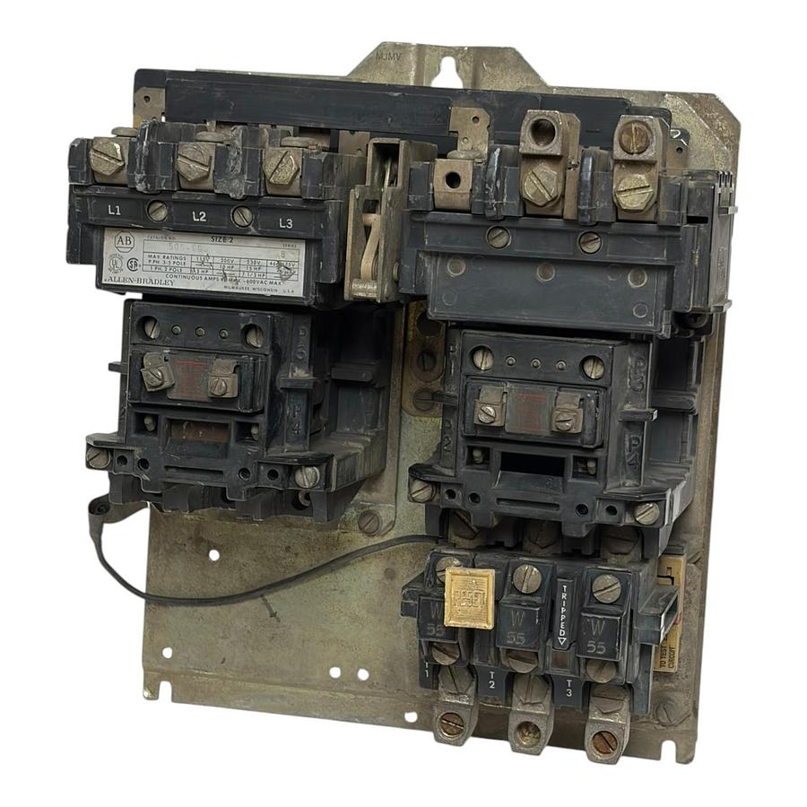 Used Allen-Bradley 505-C0D NEMA Size 2 Reversing Starter 45A 120V Coils