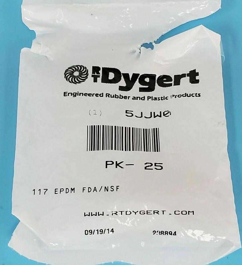 PACK OF 8 NEW RTDYGERT 5JJW0 117 EPDM FDA/NSF O-RINGS DYGERT