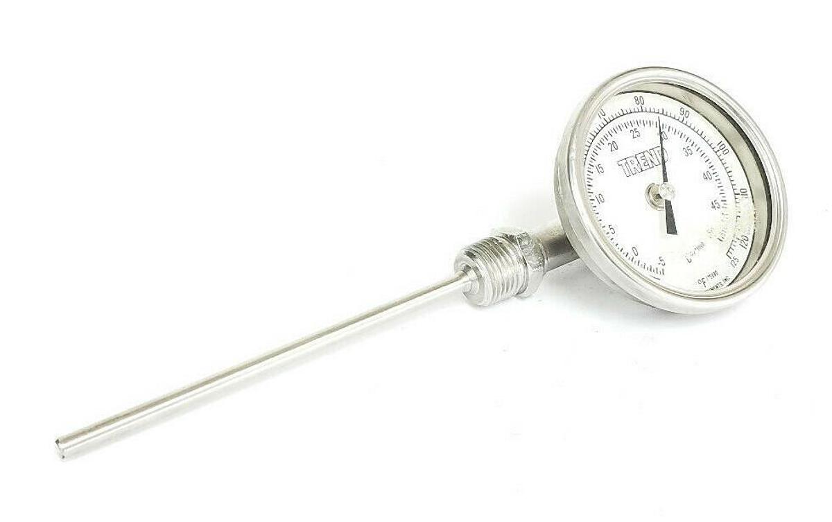 Used TREND INSTRUMENTS 25 TO 125 DEG F / -5 TO 50 DEG C THERMOMETER, 6" STEM